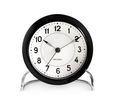 Arne Jacobsen Station Tischuhr Rosendahl Timepieces Schwarz-weiss